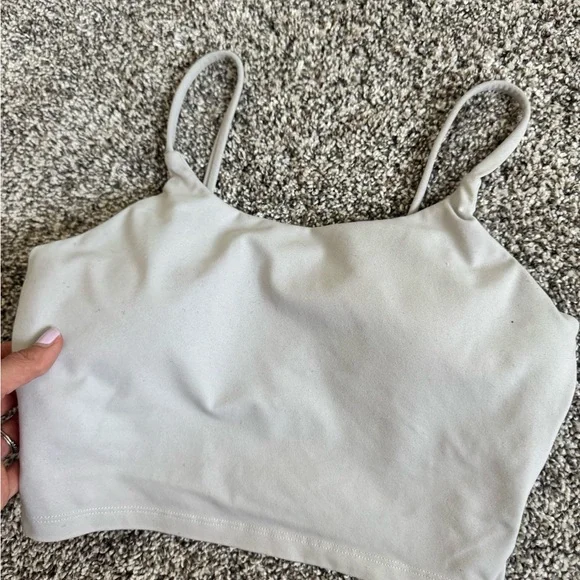 White built in bra Fitted Camisole Crop Tops set of 2 - Picture 4 of 8